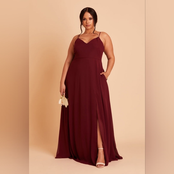 Birdy Grey Dresses & Skirts - Birdy Grey Adelle Chiffon Cabernet Red Bridesmaid Dress Women's Plus Size 2X